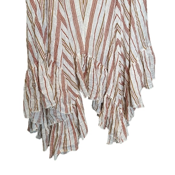 FP One Free People Giselle Tie Waist Handkerchief Ivory Lined Skirt Size Small - Picture 4 of 12